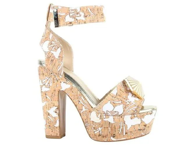 NICHOLAS KIRKWOOD Plataformas de corcho cortadas con láser Beige 