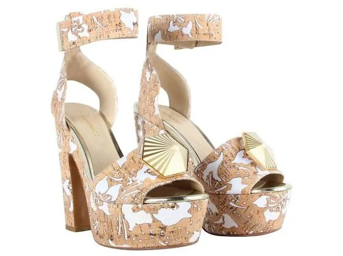 NICHOLAS KIRKWOOD Plataformas de corcho cortadas con láser Beige 
