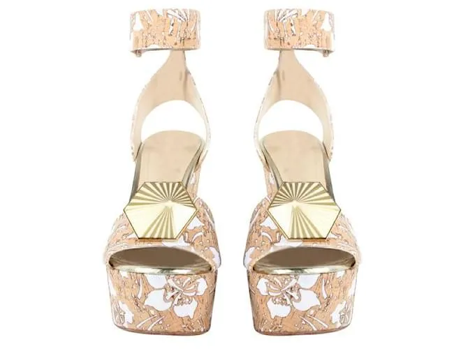 NICHOLAS KIRKWOOD Plataformas de corcho cortadas con láser Beige 