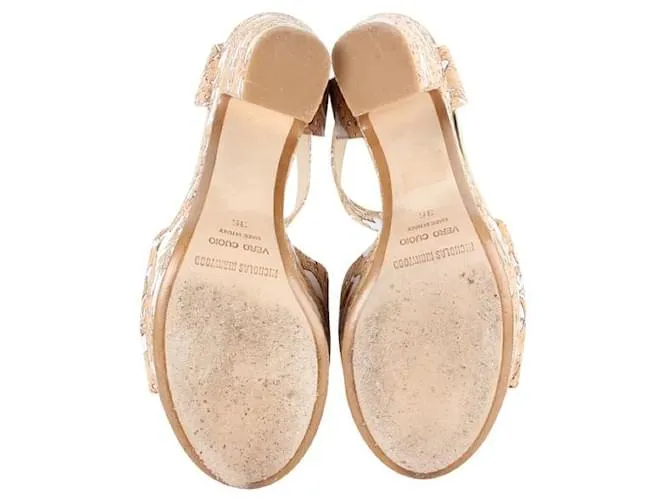 NICHOLAS KIRKWOOD Plataformas de corcho cortadas con láser Beige 